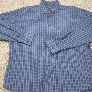 Dockers Recode Men Button Down Shirt Size XL Color Blue Workwear